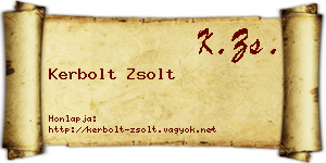 Kerbolt Zsolt névjegykártya